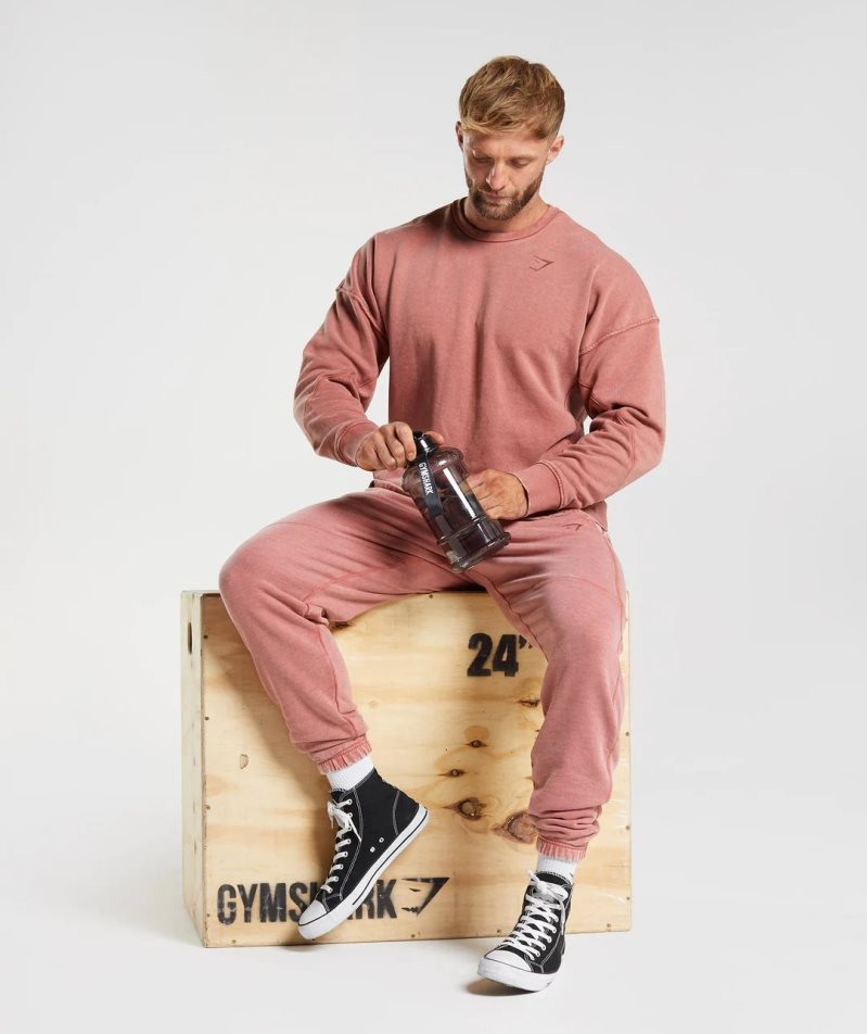 Men's Gymshark Power Washed Jogger Pink | NZ 1UYLJP